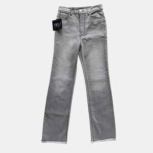 BBJ Pinch Straight Grey High Rise Raw Hem Jeans sz 1 25 NWT New Minimalist edgy